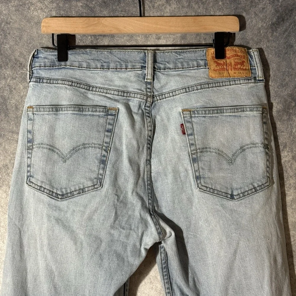 Levi's 514 Men's Straight Fit Jeans Light‎ Wash Blue 34x30 Mid Rise Denim Pants